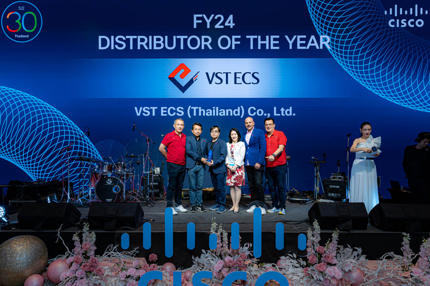 VST ECS (Thailand) has been recognized 11th Consecutive Year as FY24 Distributor of The Year Award winner from Cisco