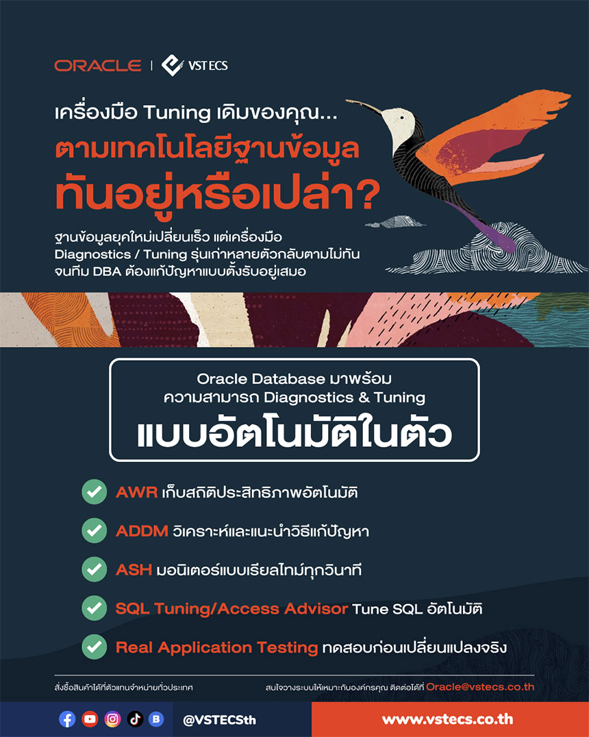 เครื่องมือ Diagnostics และ Tuning ของ Oracle Database