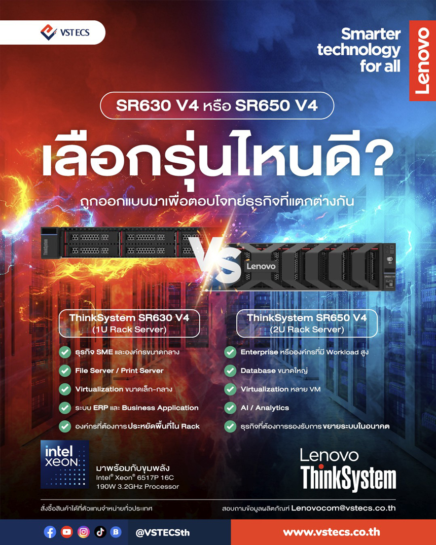 SR630 V4 หรือ SR650 V4 เลือกรุ่นไหนดี?